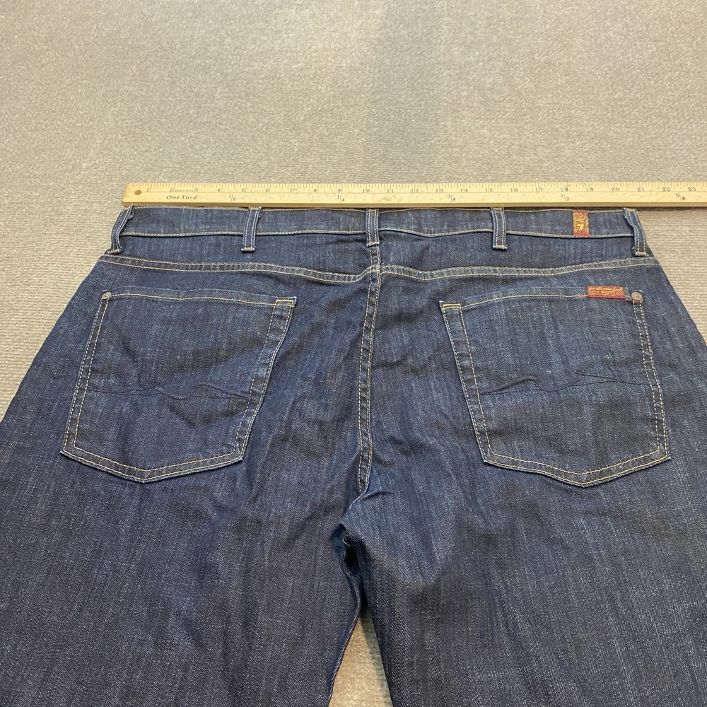 7 For All Mankind Austyn Jeans Men 40x30 Y2K Baggy Button Fly Wide Leg USA - Picture 6 of 10